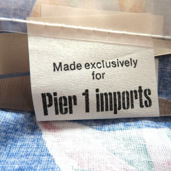 Pier 1 Import Fabric Shower Curtain Blue Tropical Floral New Discontinued - Picture 4 of 6